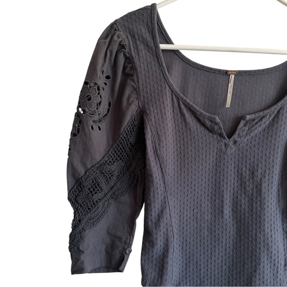 Free People Brunch Date Henley in Metal Stiletto (Gray), Size XS - Picture 5 of 9